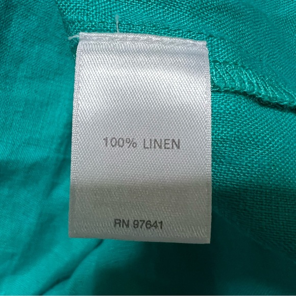 J.Jill Love Linen Sleeveless Apron Shift Dress Large Women’s Teal EUC 121261. - Picture 4 of 6